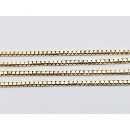 14K Yellow Gold Box Link Chain Necklace Italy