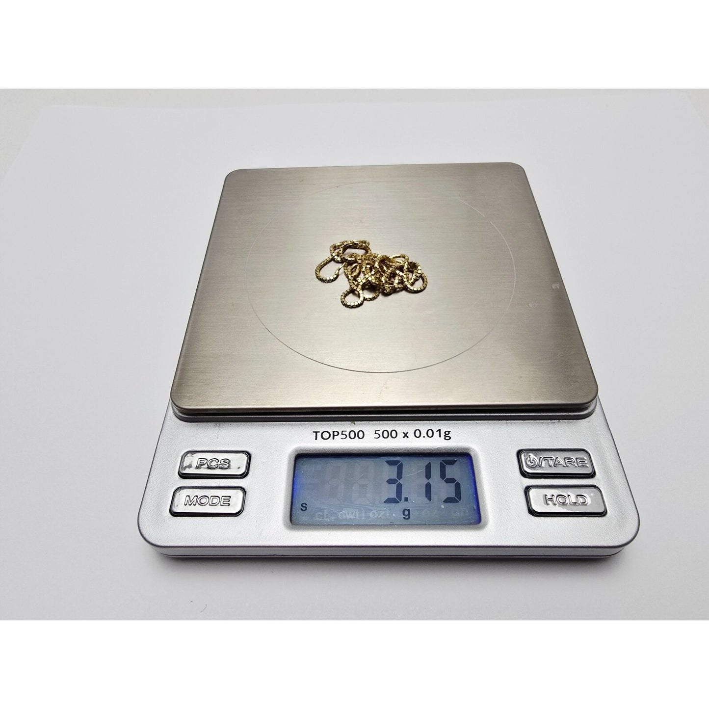 14K Yellow Gold Box Link Chain Necklace Italy