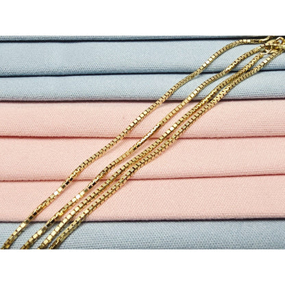 14K Yellow Gold Box Link Chain Necklace Italy