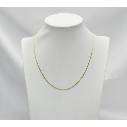14K Yellow Gold Box Link Chain Necklace Italy