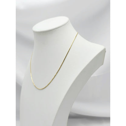 14K Yellow Gold Box Link Chain Necklace Italy