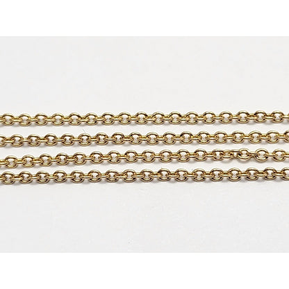 14K Yellow Gold Cable Link Chain Necklace