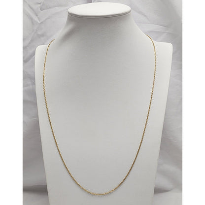 14K Yellow Gold Cable Link Chain Necklace