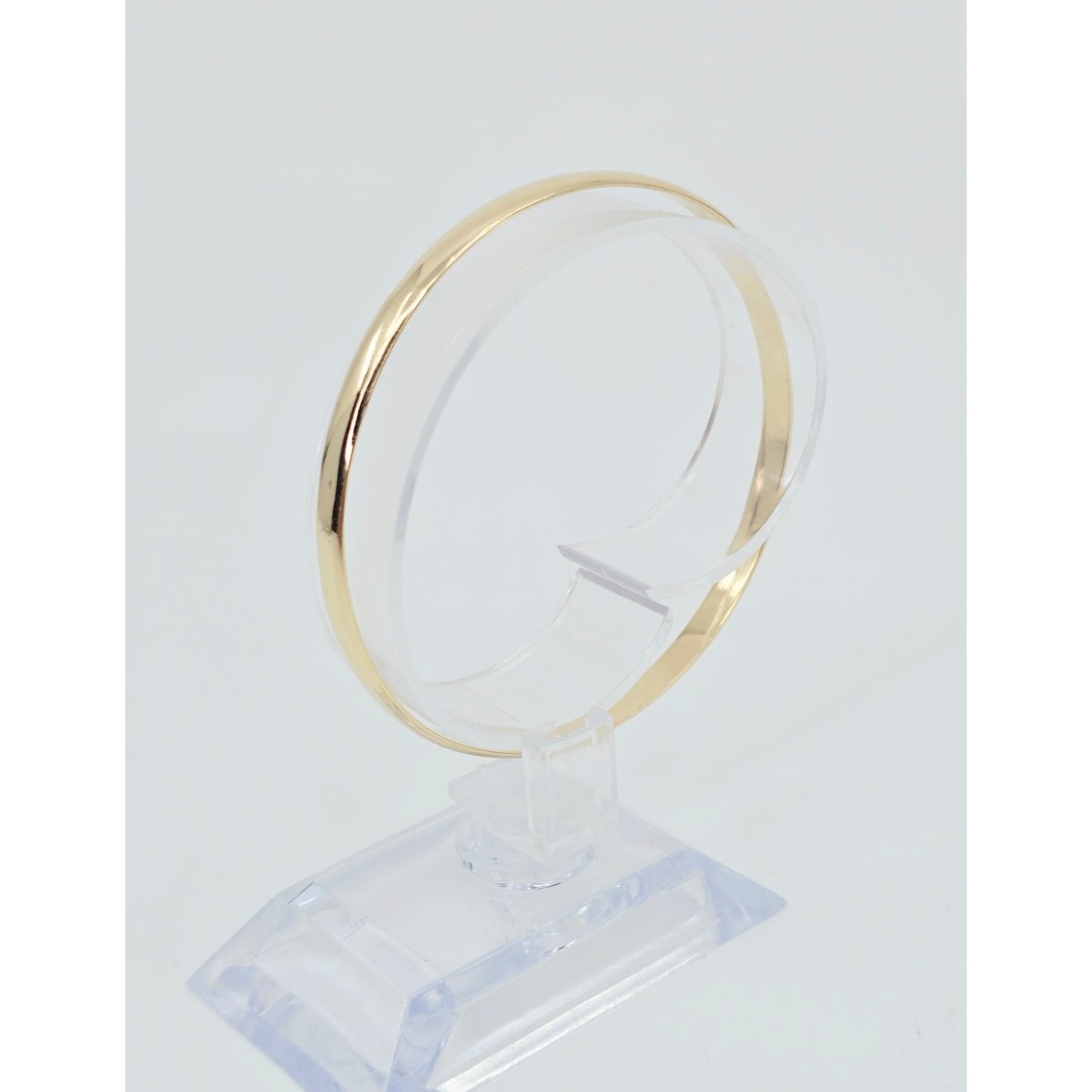 14K Yellow Gold Polished Smooth Bangle Bracelet