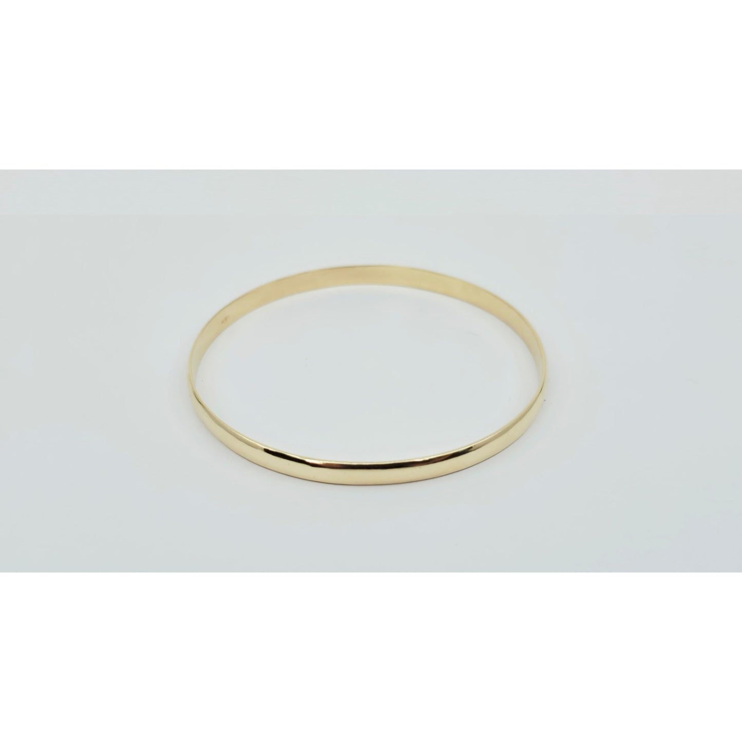 14K Yellow Gold Polished Smooth Bangle Bracelet