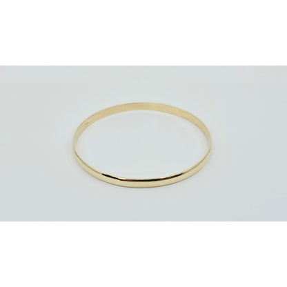 14K Yellow Gold Polished Smooth Bangle Bracelet