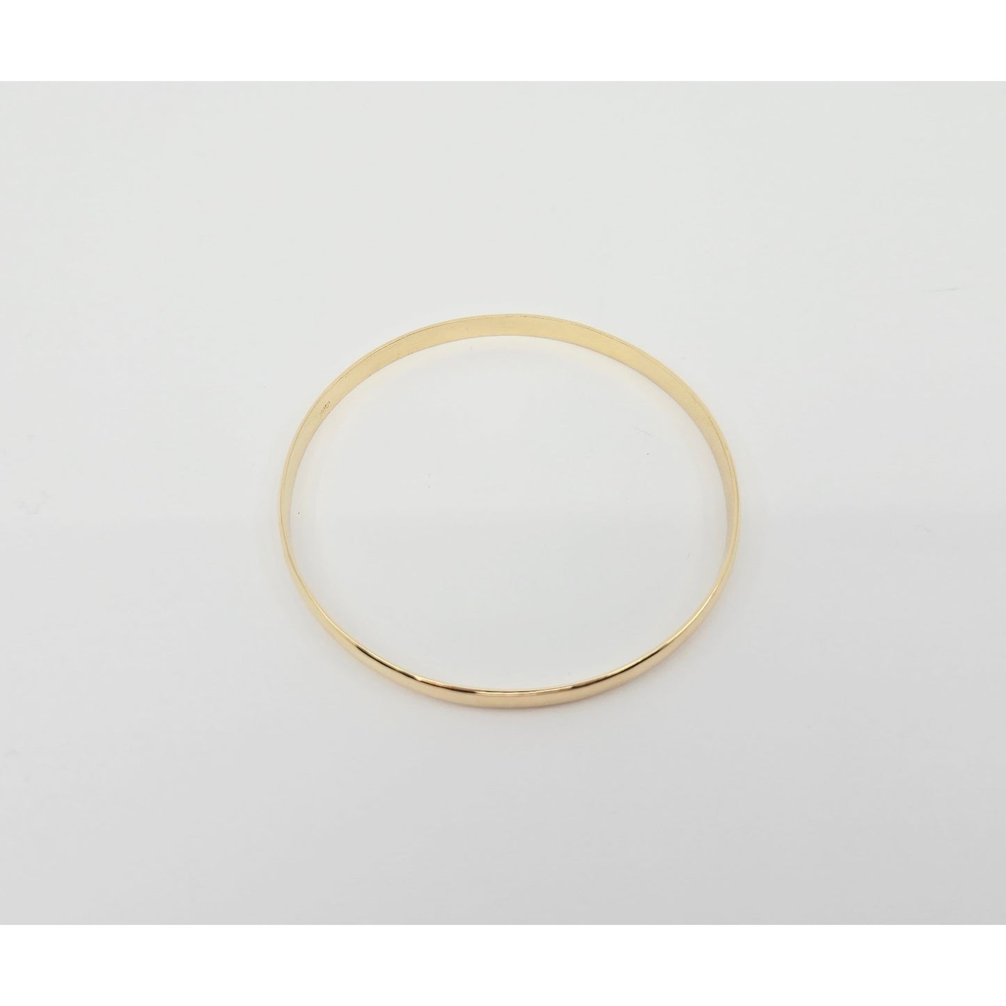 14K Yellow Gold Polished Smooth Bangle Bracelet
