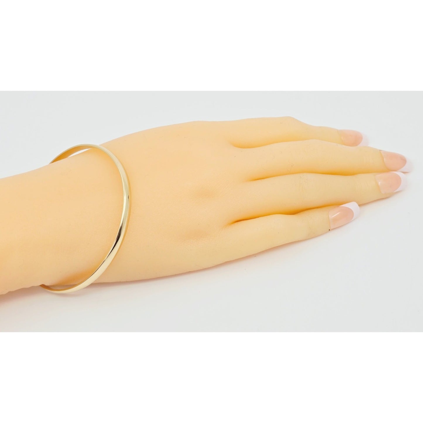 14K Yellow Gold Polished Smooth Bangle Bracelet