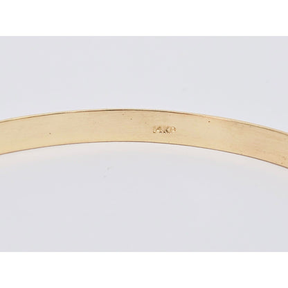 14K Yellow Gold Polished Smooth Bangle Bracelet