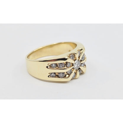 14K Yellow Gold Men's Diamond Cluster Ring