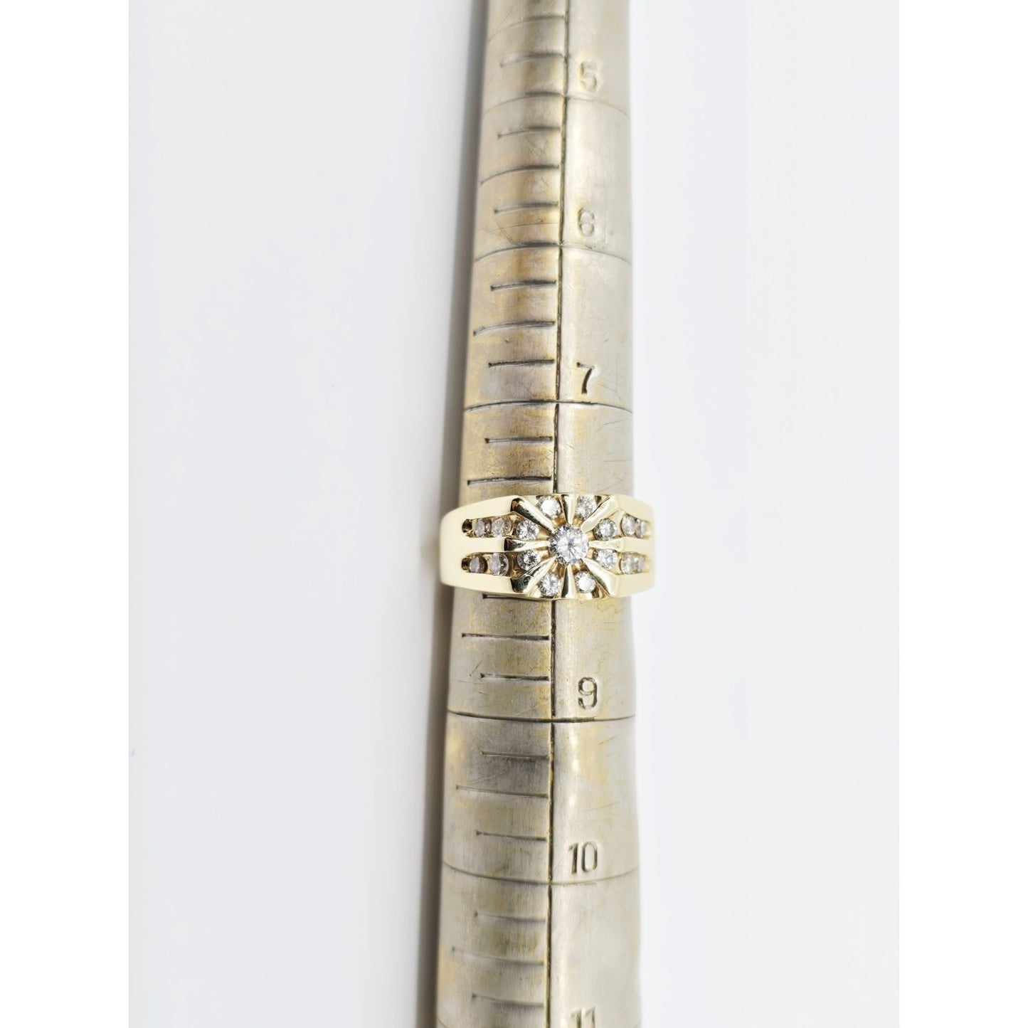 14K Yellow Gold Men's Diamond Cluster Ring