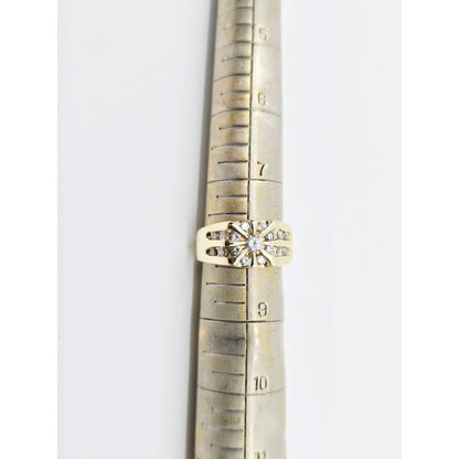 14K Yellow Gold Men's Diamond Cluster Ring