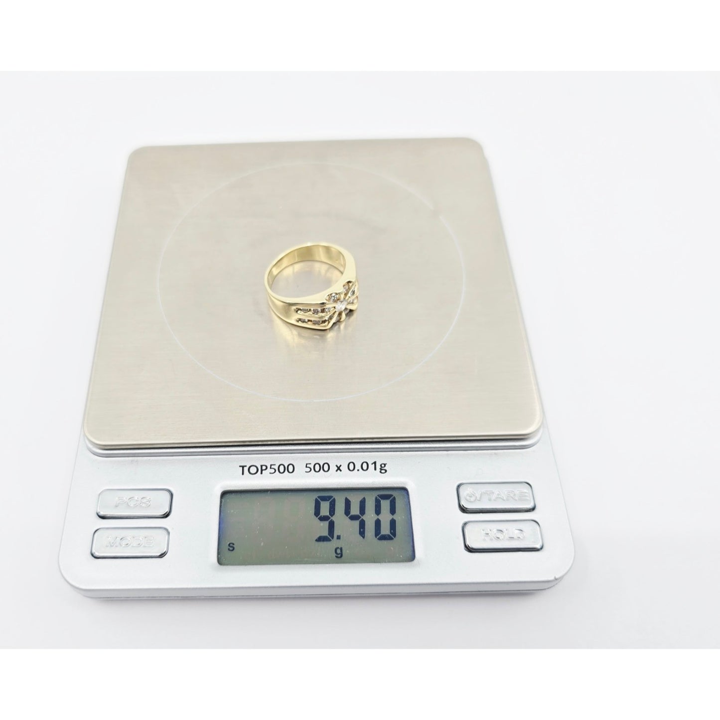 14K Yellow Gold Men's Diamond Cluster Ring