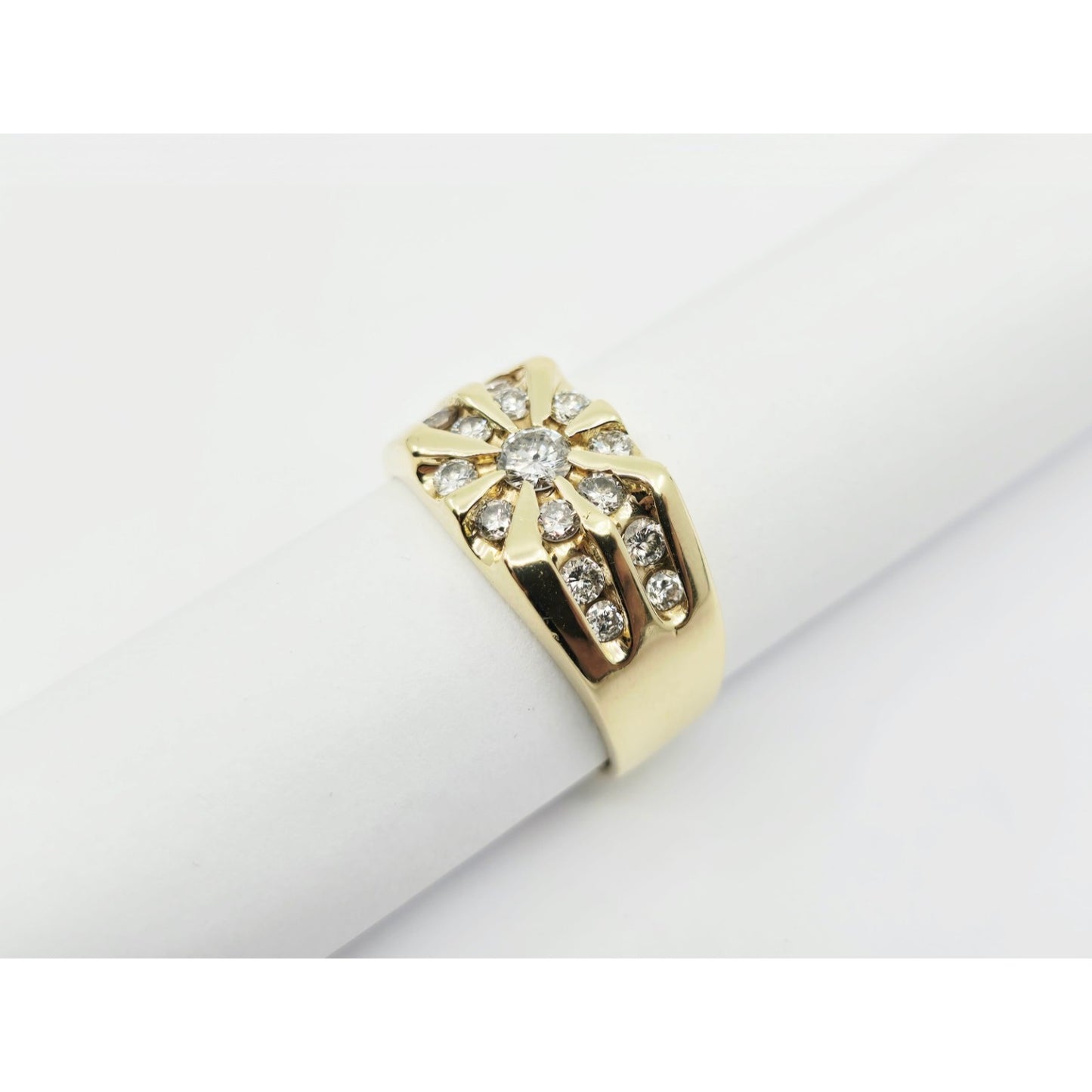 14K Yellow Gold Men's Diamond Cluster Ring