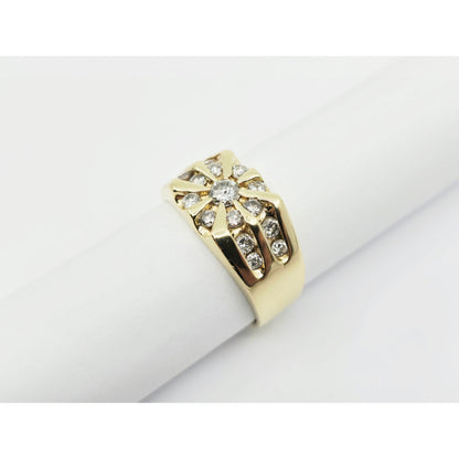 14K Yellow Gold Men's Diamond Cluster Ring