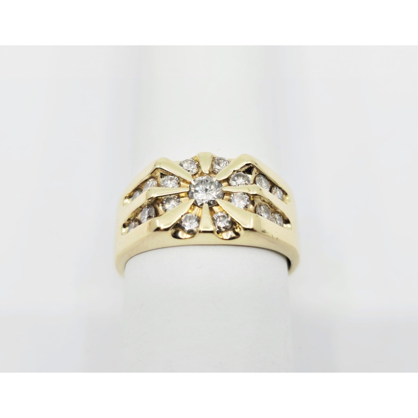 14K Yellow Gold Men's Diamond Cluster Ring