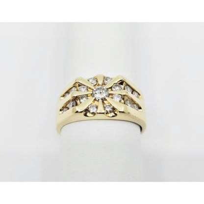 14K Yellow Gold Men's Diamond Cluster Ring