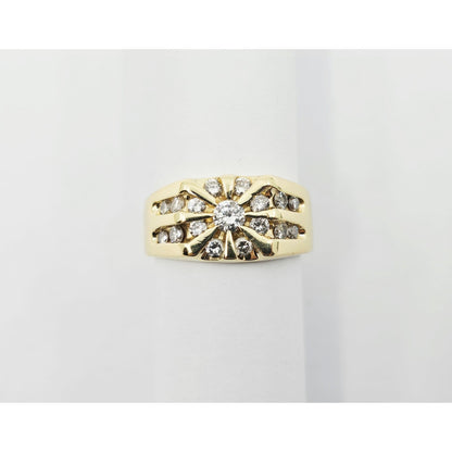 14K Yellow Gold Men's Diamond Cluster Ring