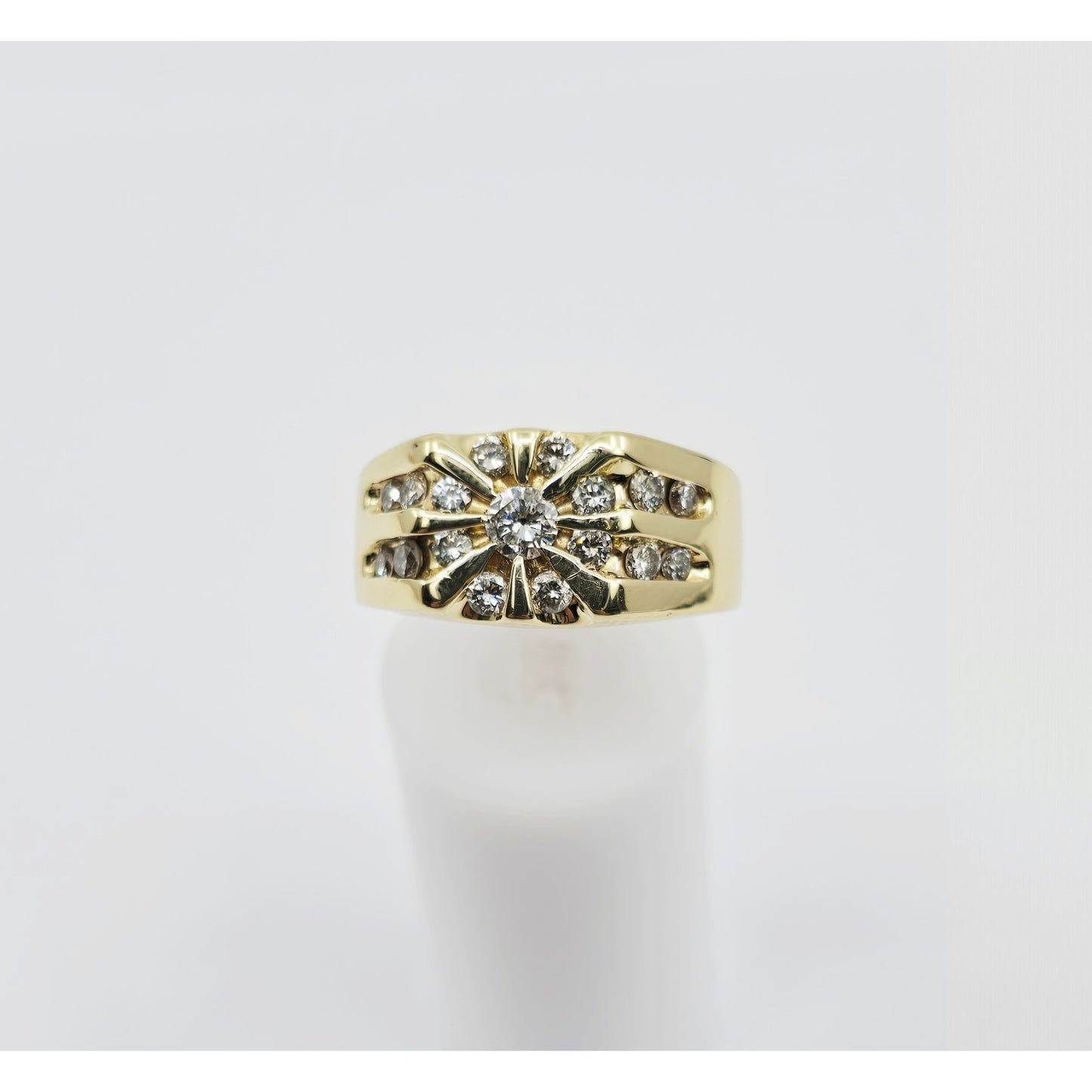 14K Yellow Gold Men's Diamond Cluster Ring