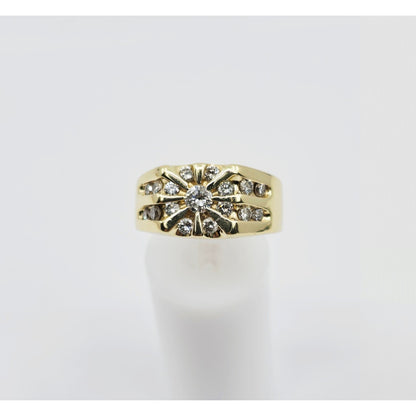 14K Yellow Gold Men's Diamond Cluster Ring