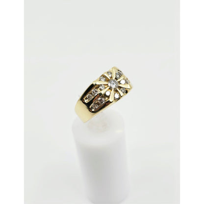 14K Yellow Gold Men's Diamond Cluster Ring