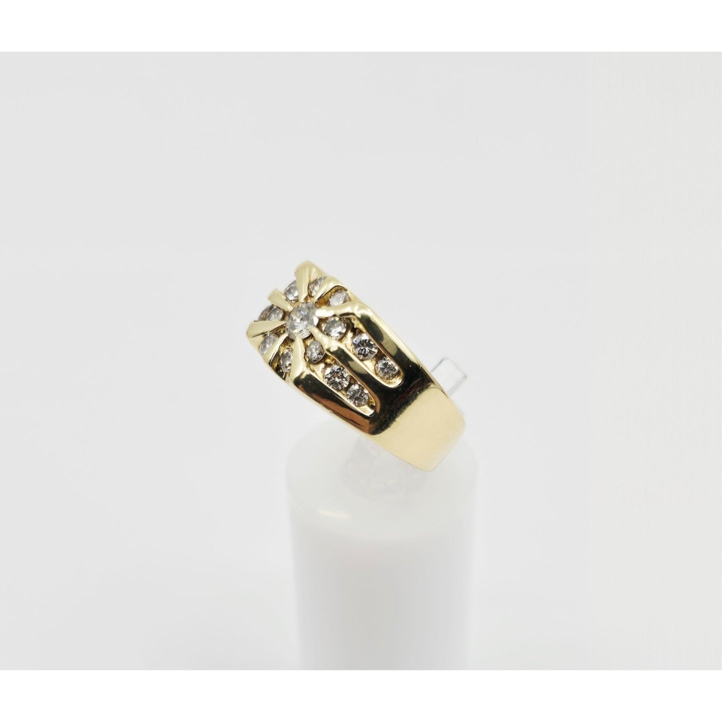 14K Yellow Gold Men's Diamond Cluster Ring