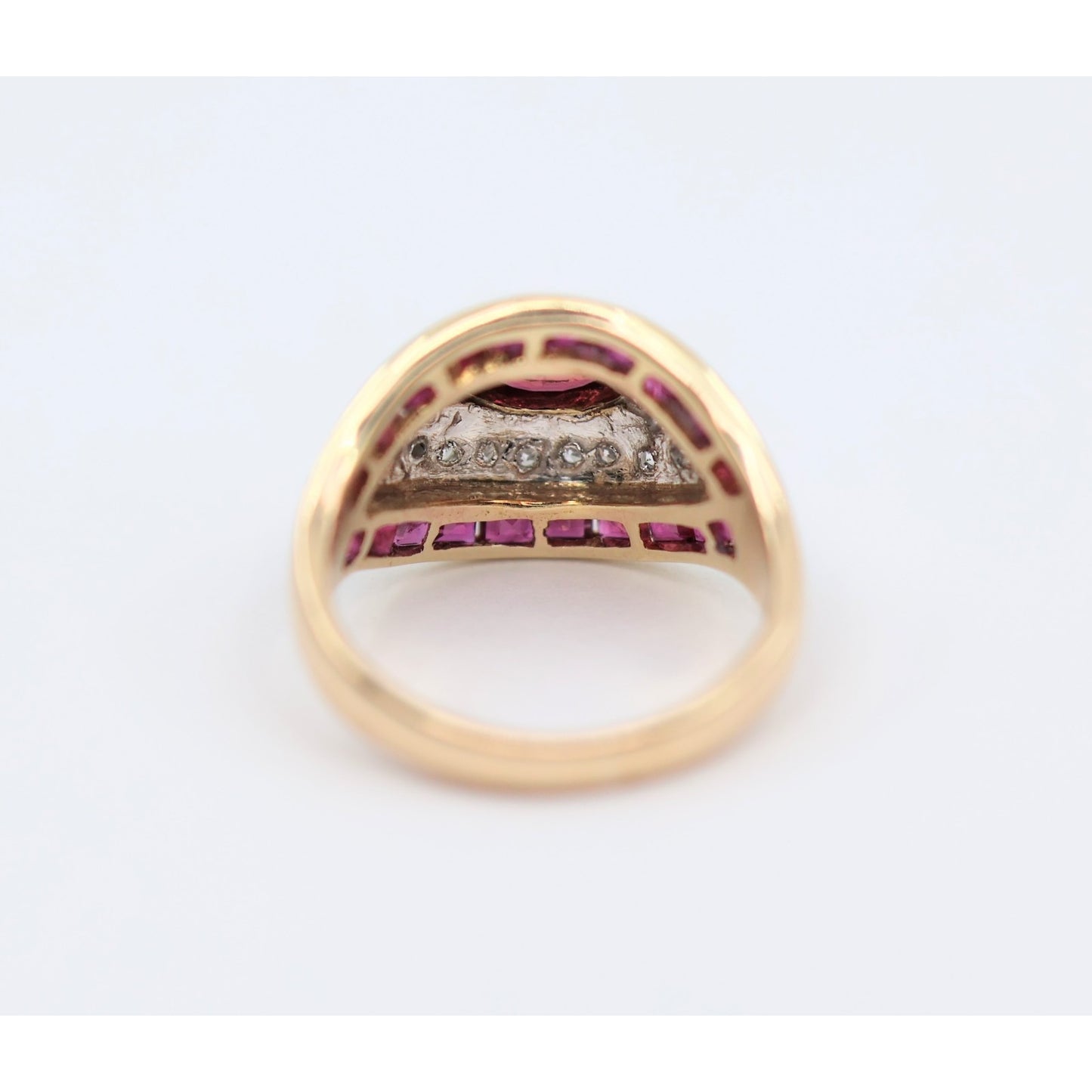 14K Yellow Gold Ruby & Diamond Ring