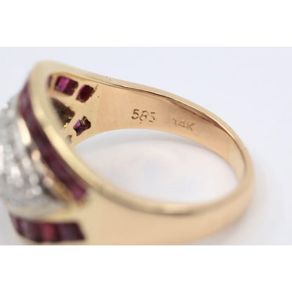 14K Yellow Gold Ruby & Diamond Ring
