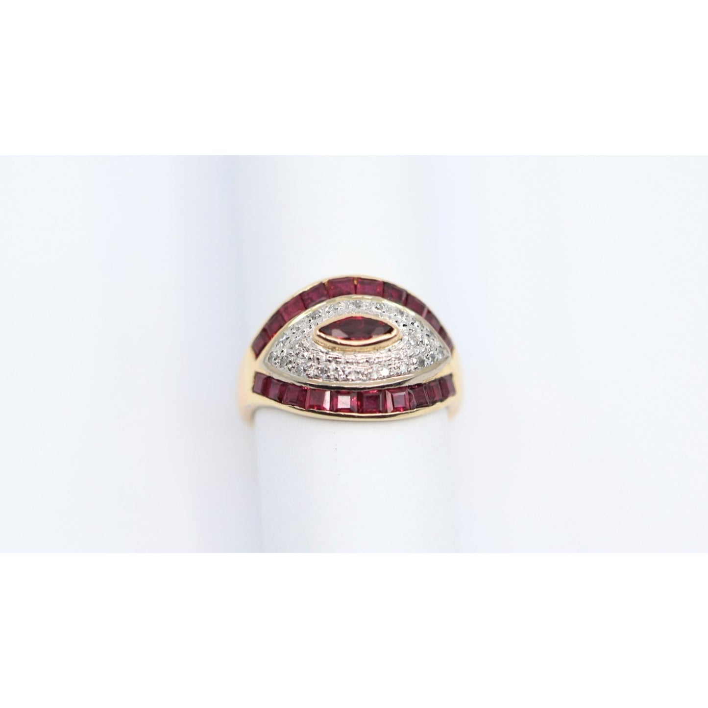 14K Yellow Gold Ruby & Diamond Ring