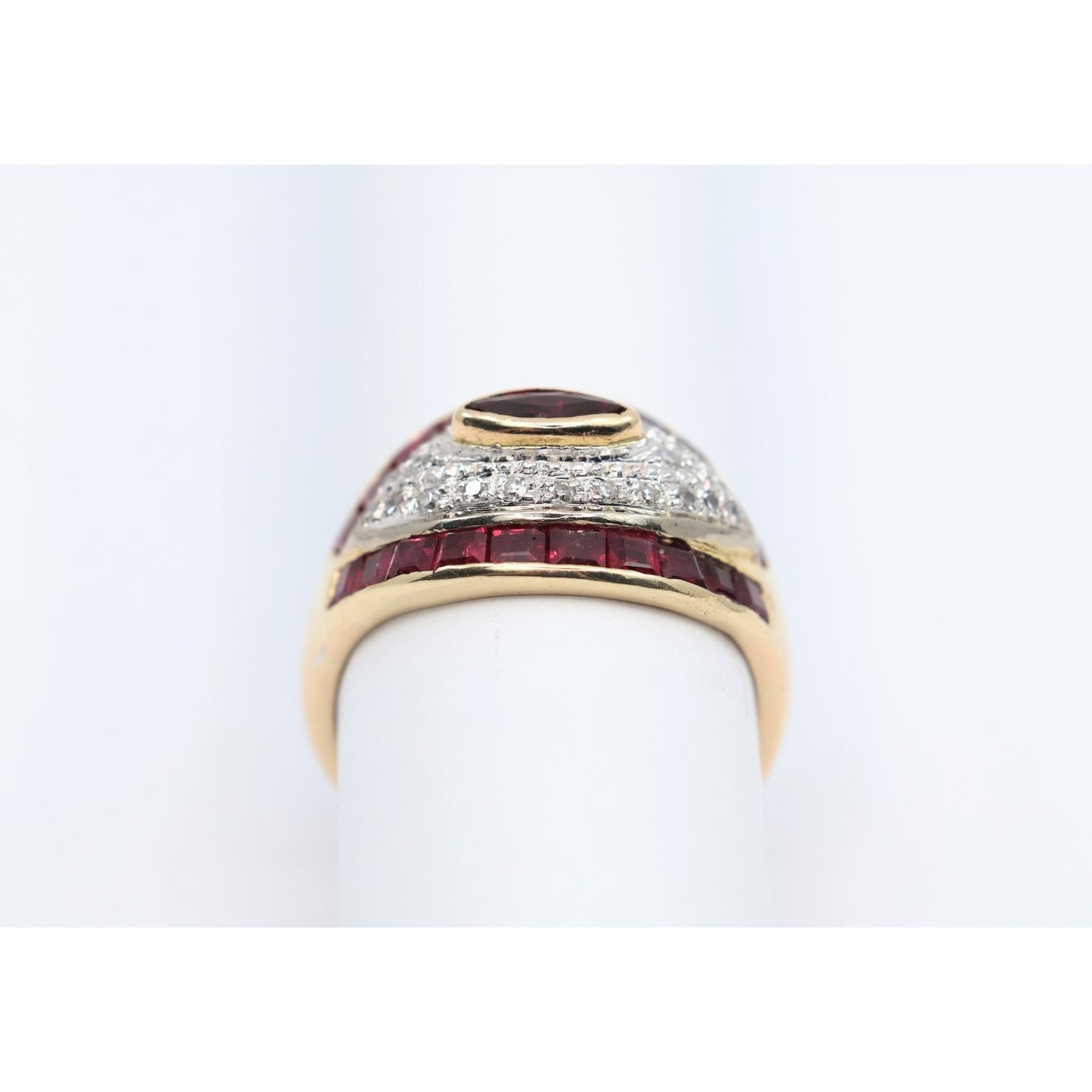 14K Yellow Gold Ruby & Diamond Ring