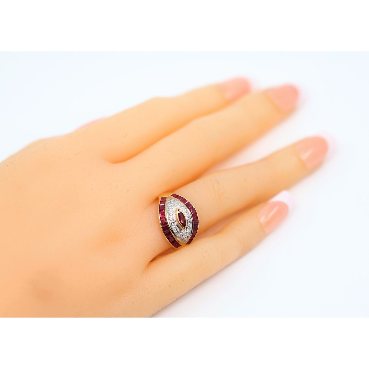 14K Yellow Gold Ruby & Diamond Ring
