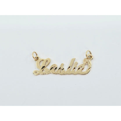 14K Yellow Gold Name Initial "Leslie" Charm Pendant