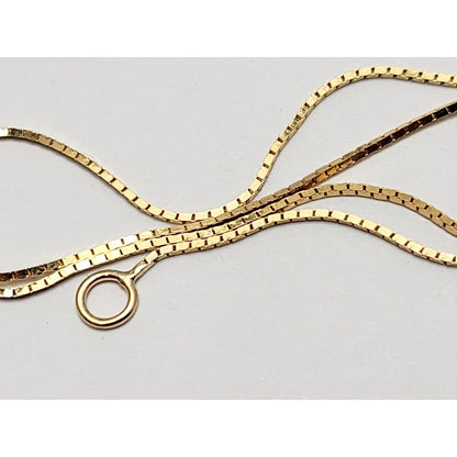 14K Yellow Gold Box Link Chain Anklet Bracelet