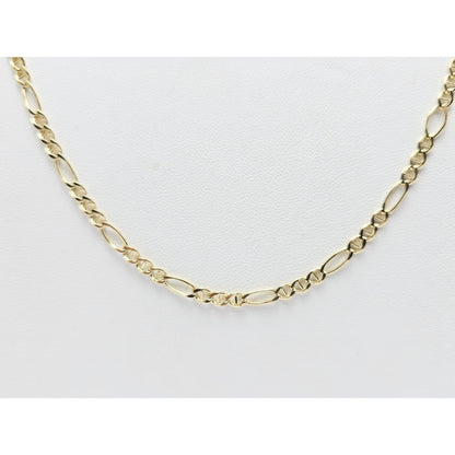 10K Yellow Gold Figaro Link Chain Necklace