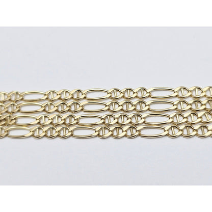 10K Yellow Gold Figaro Link Chain Necklace