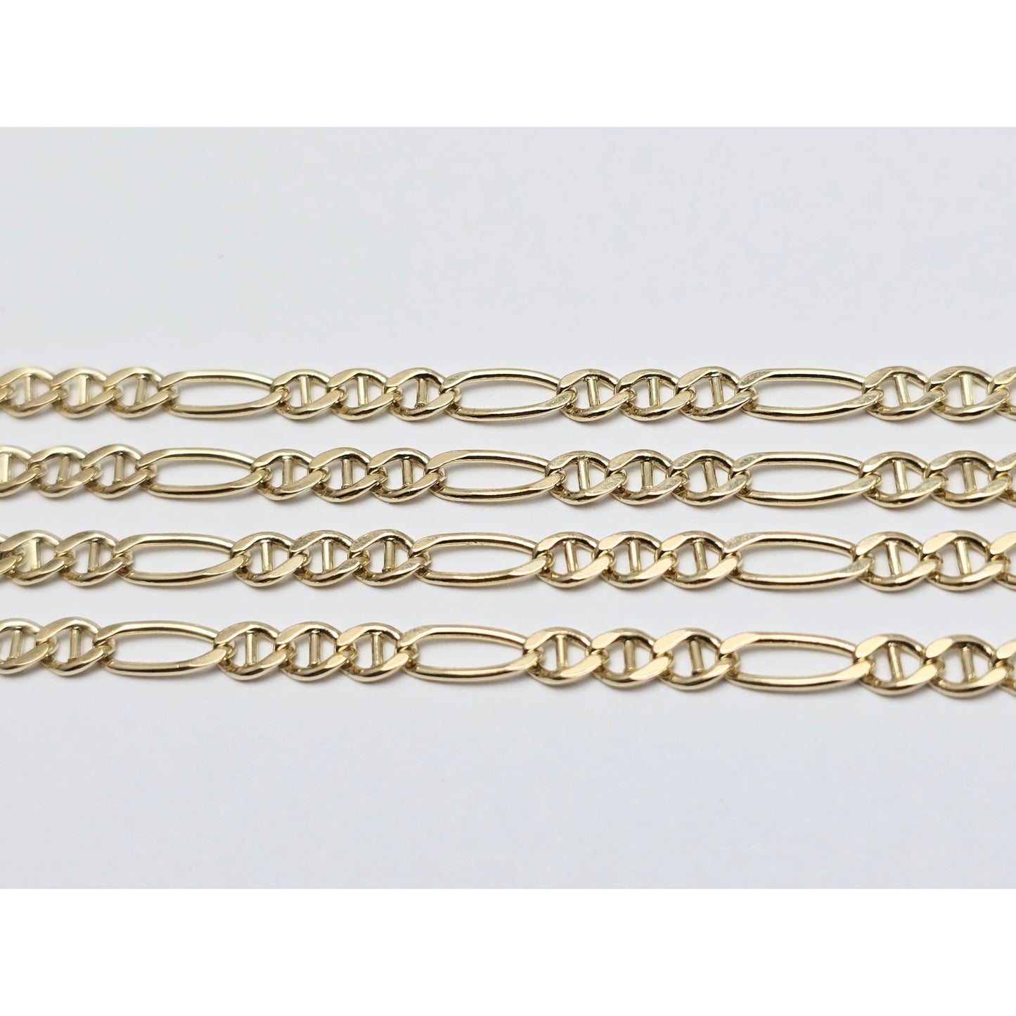 10K Yellow Gold Figaro Link Chain Necklace