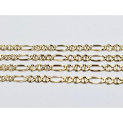10K Yellow Gold Figaro Link Chain Necklace