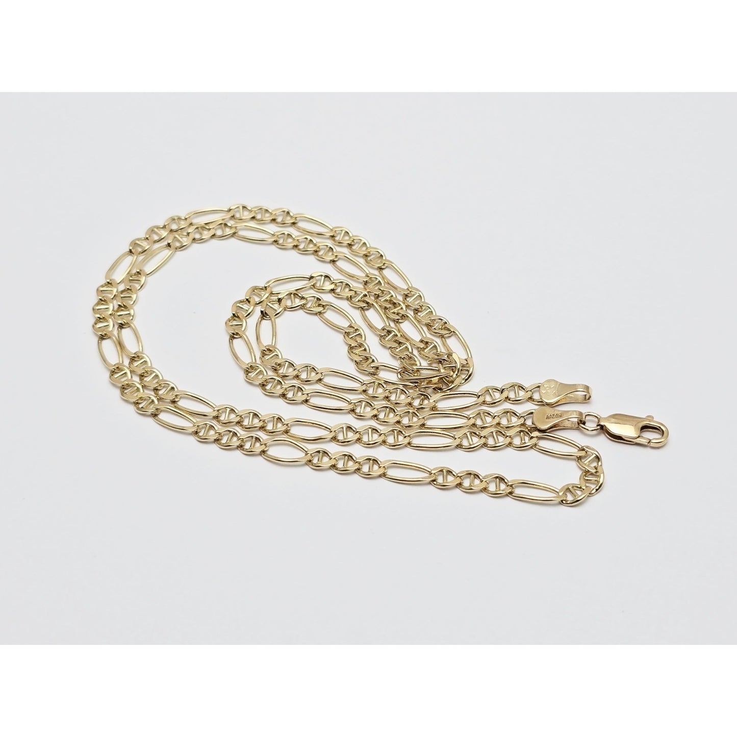 10K Yellow Gold Figaro Link Chain Necklace