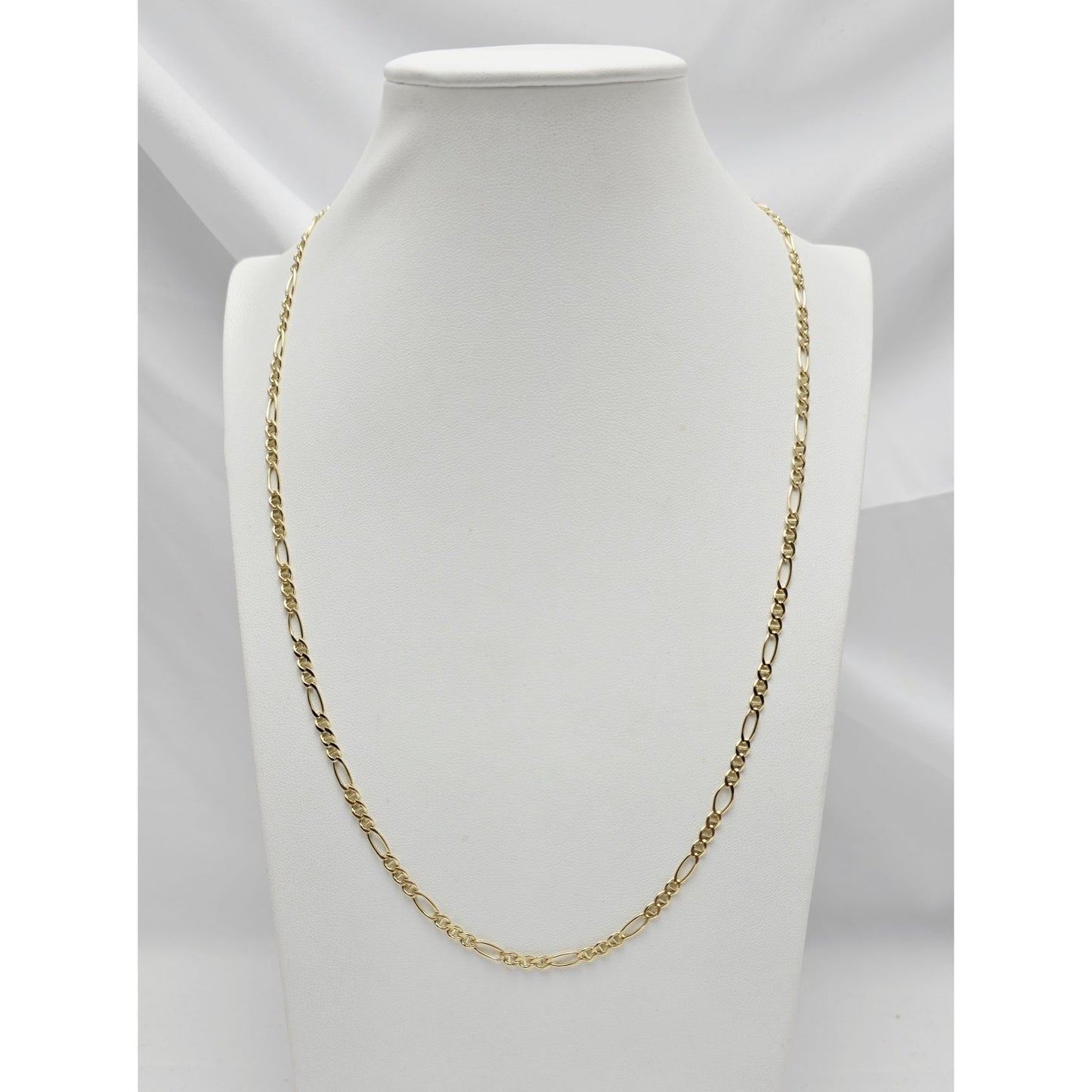 10K Yellow Gold Figaro Link Chain Necklace