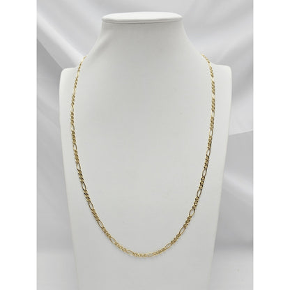 10K Yellow Gold Figaro Link Chain Necklace
