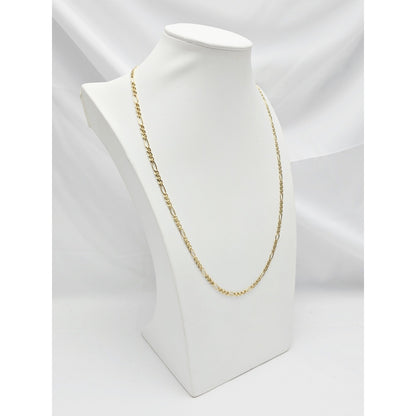 10K Yellow Gold Figaro Link Chain Necklace