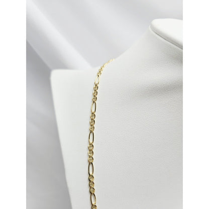 10K Yellow Gold Figaro Link Chain Necklace