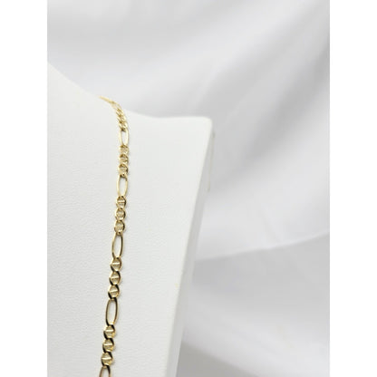 10K Yellow Gold Figaro Link Chain Necklace
