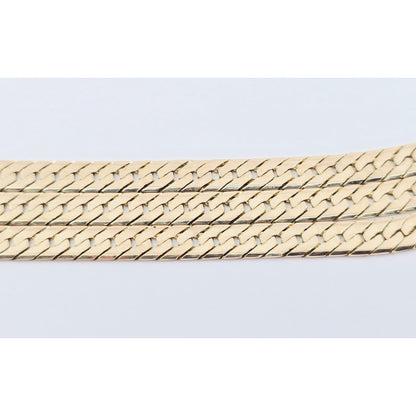 14K Yellow Gold Herringbone Flat Link Chain Necklace