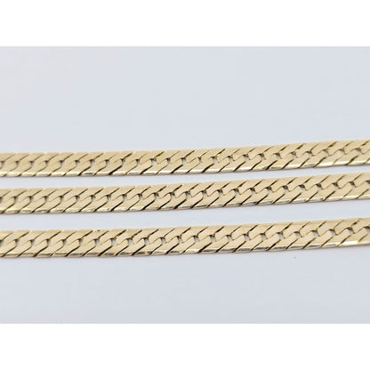 14K Yellow Gold Herringbone Flat Link Chain Necklace