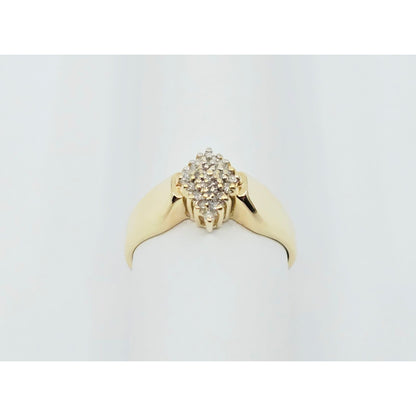 10K Yellow Gold Diamond Cluster Ring