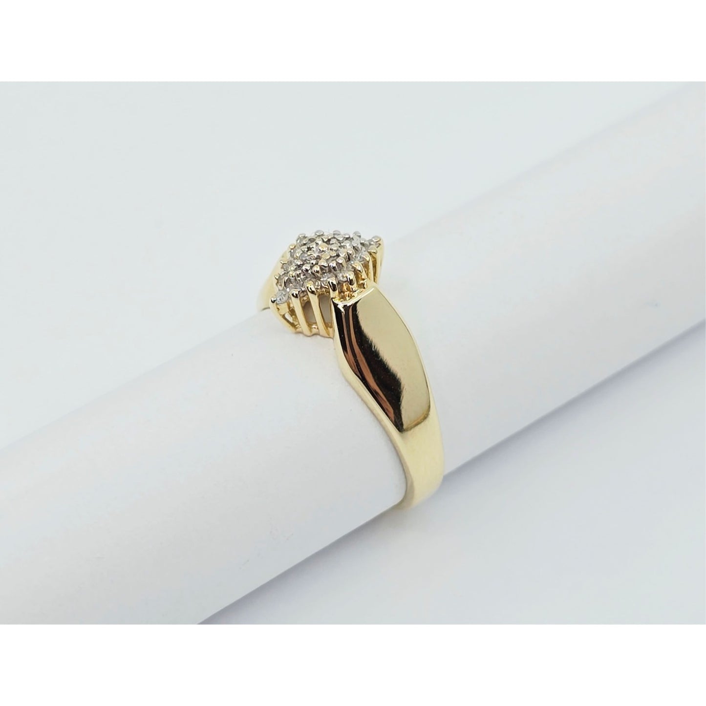 10K Yellow Gold Diamond Cluster Ring