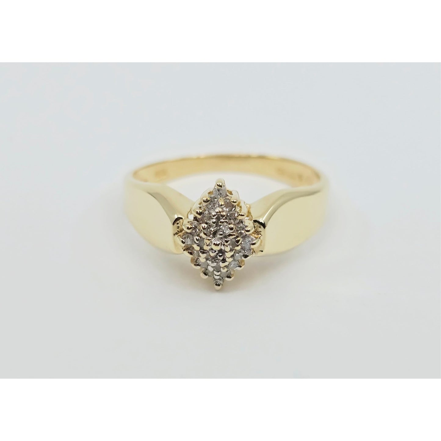 10K Yellow Gold Diamond Cluster Ring