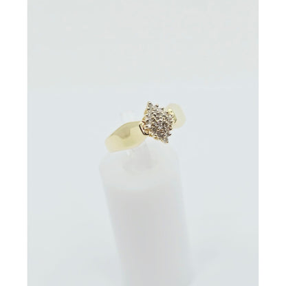 10K Yellow Gold Diamond Cluster Ring