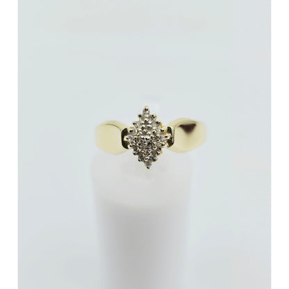 10K Yellow Gold Diamond Cluster Ring